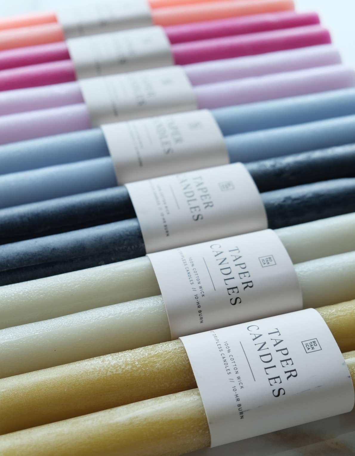 Taper Candle Pair, Neutral: Fluted Pair