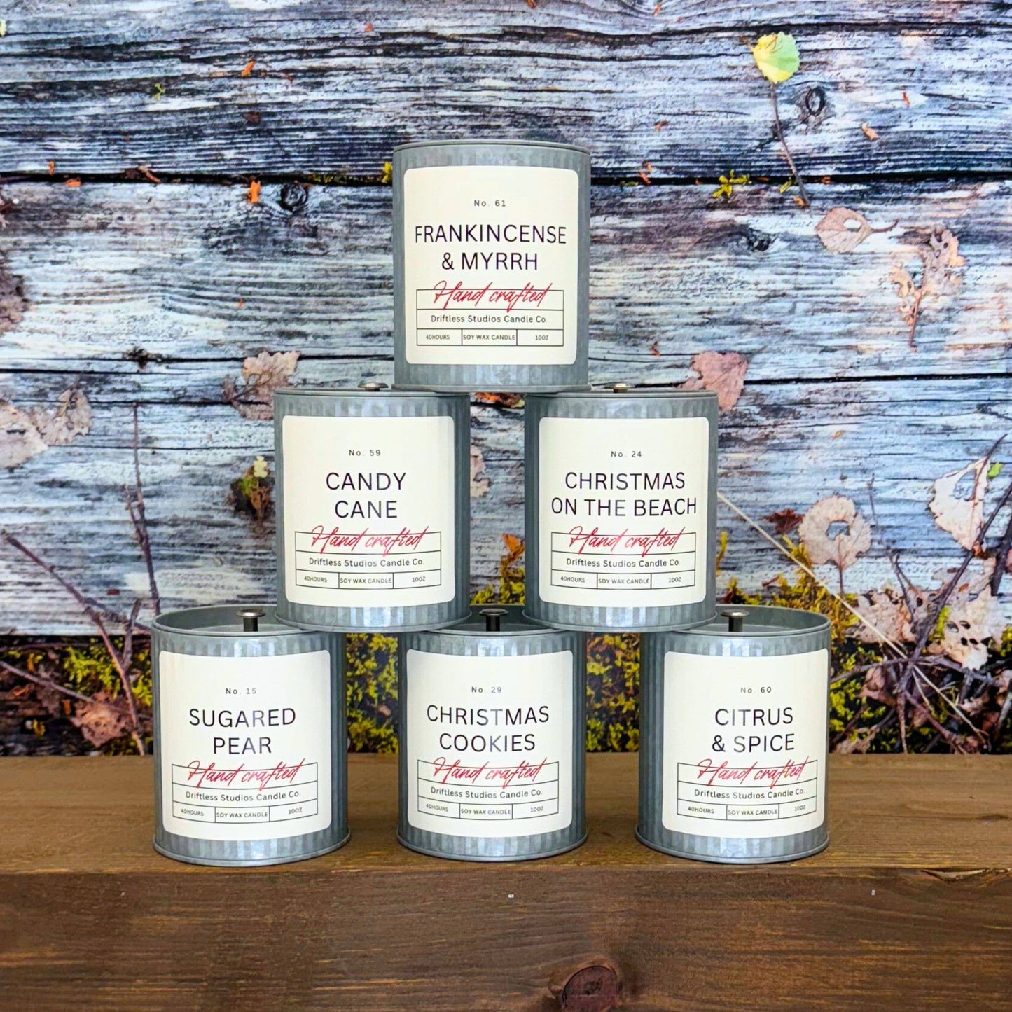 Candy Cane Farmhouse Holiday Candles - Christmas Decor