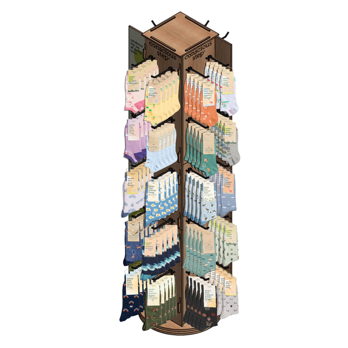 4 Sided 40 Arm Display | Spinning Sock Display: Default Title
