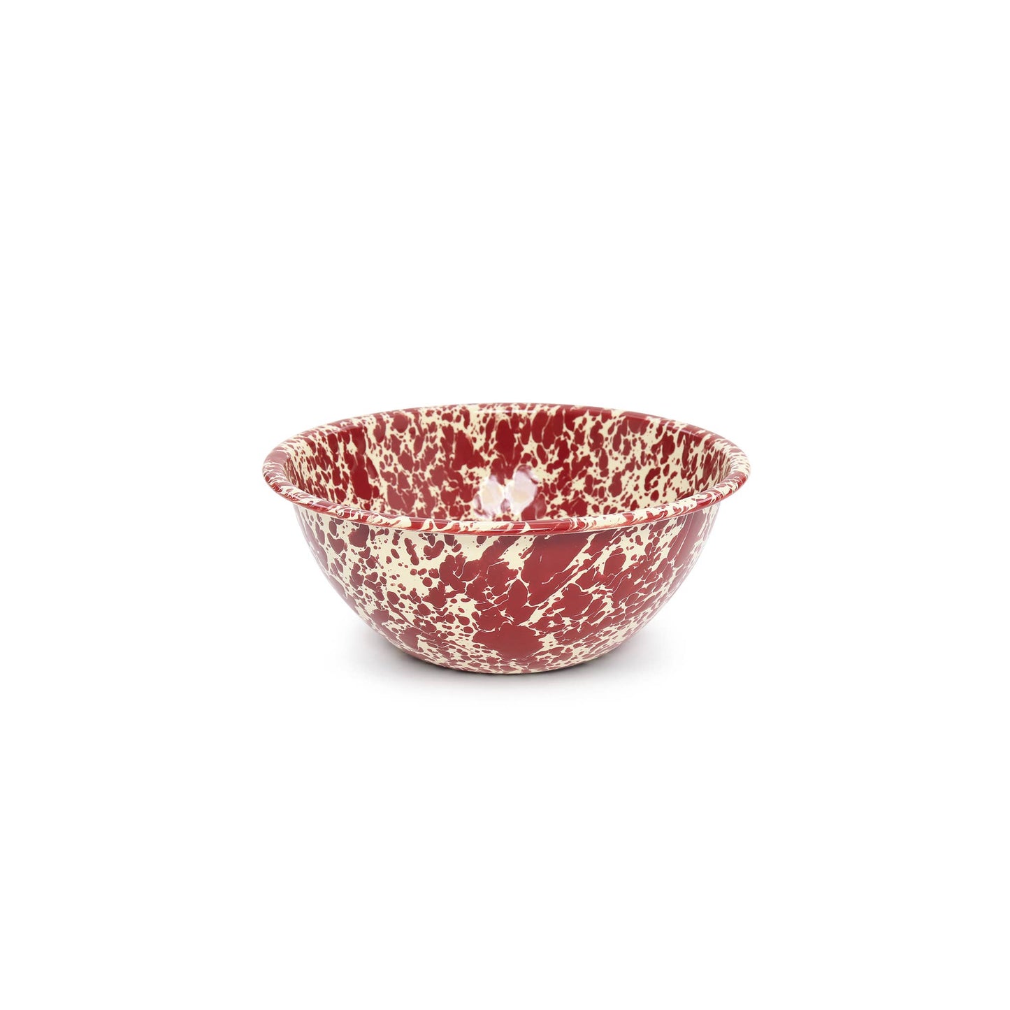 Splatter Enamelware Small Serving Bowl: Blue & White