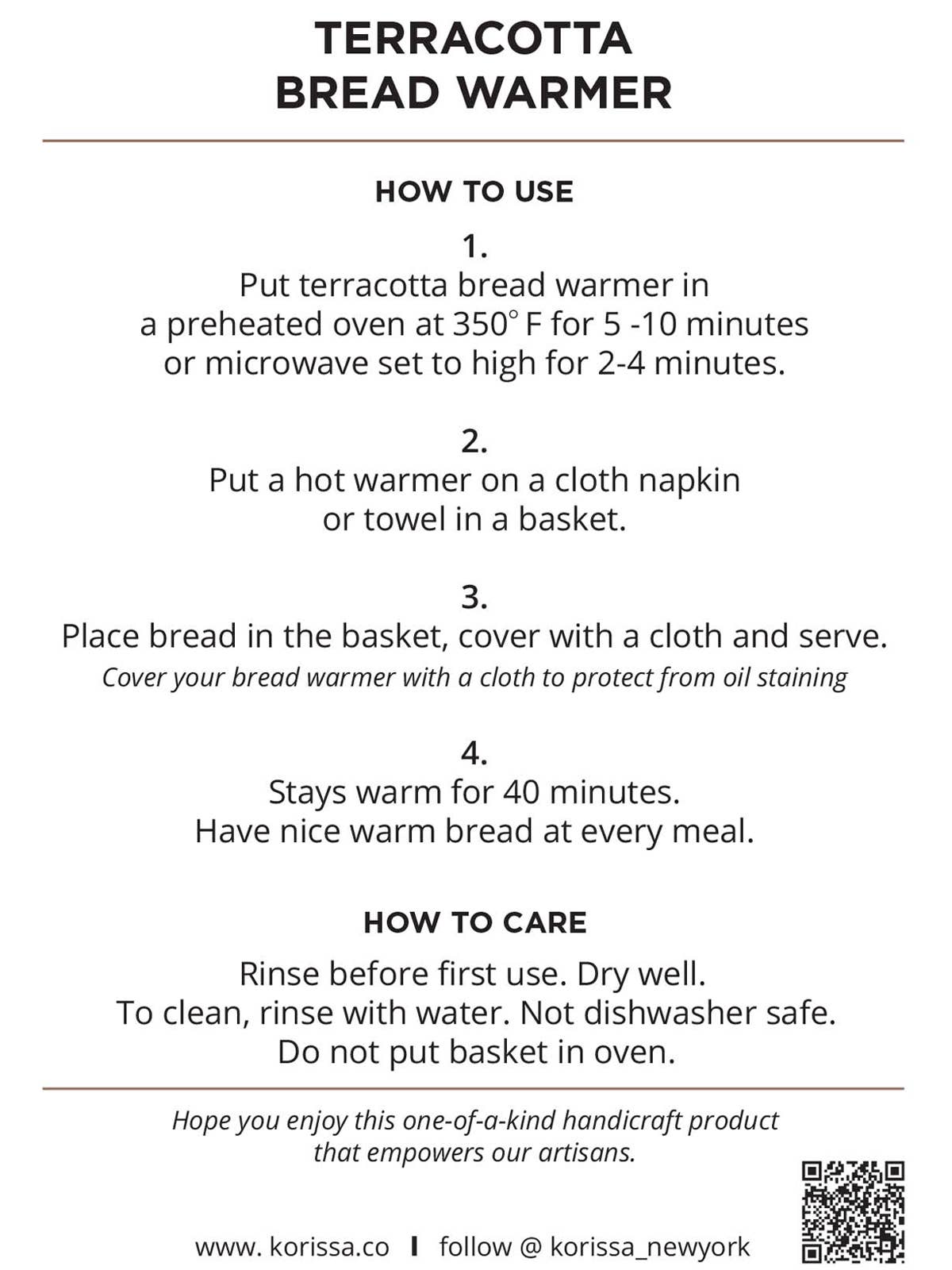 Handmade Bread Warmer & Wicker Basket - Owl Round