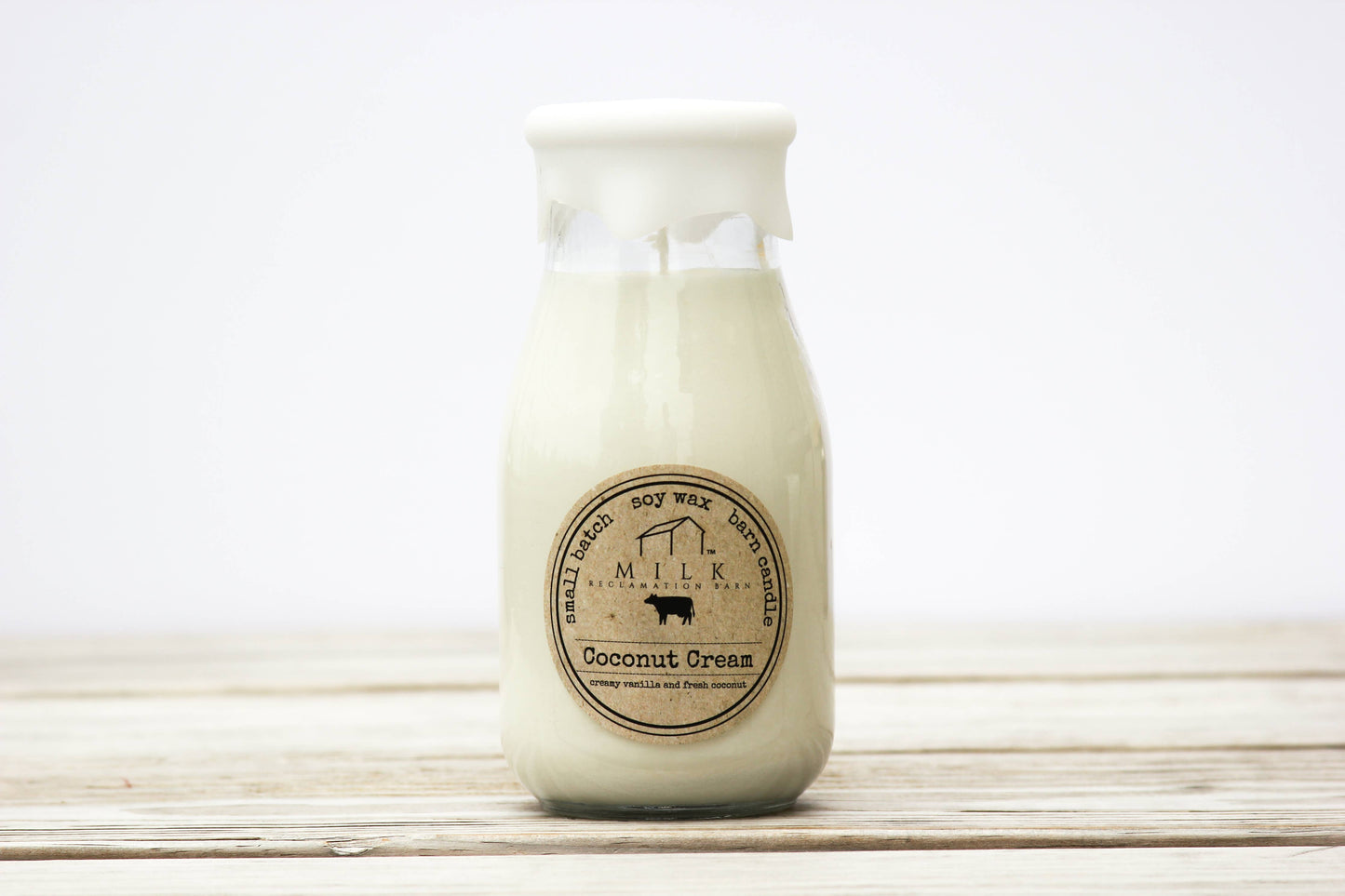 Milk Bottle Candle Coconut Cream