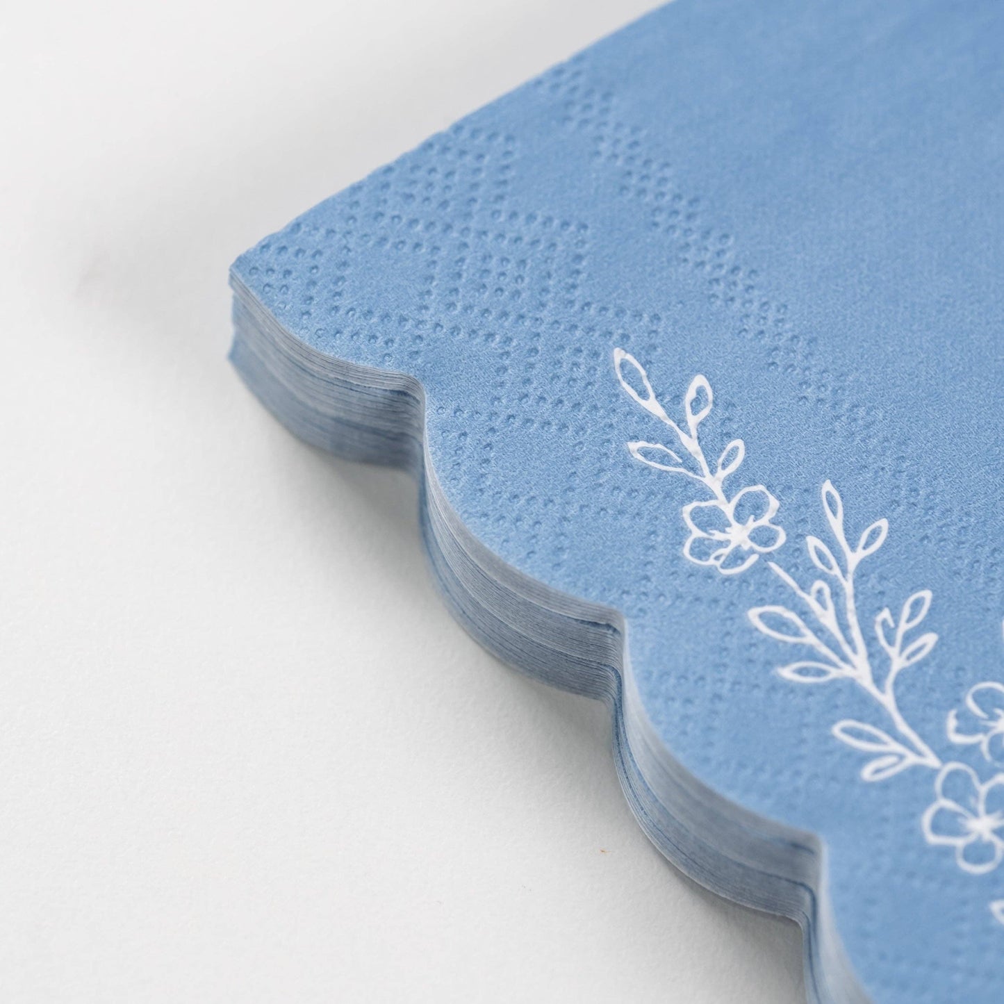 Floral Elegance Blue Beverage Napkins- Pre Order Ships January 20th