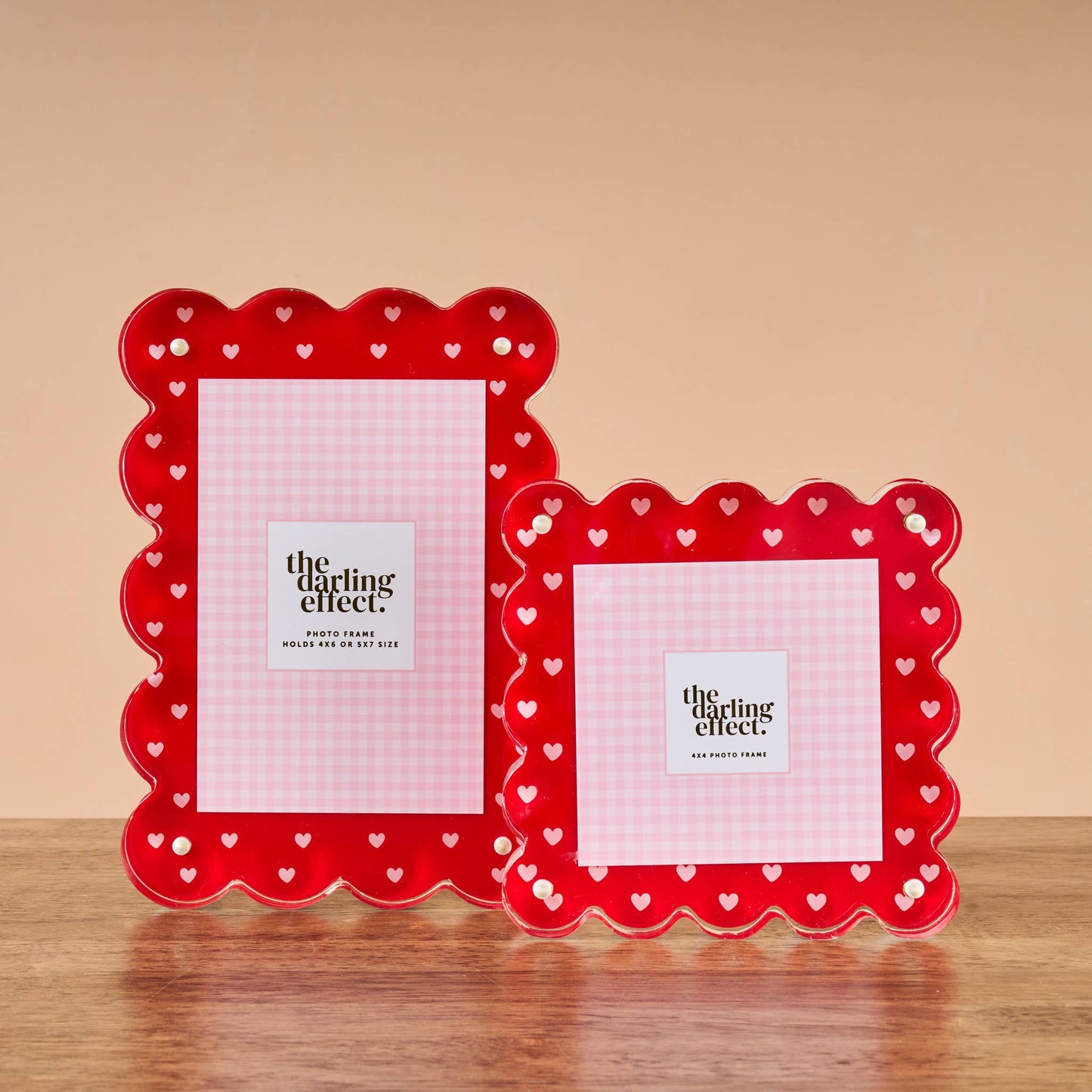 Rectangle Scalloped Acrylic Frame-Tiny Hearts