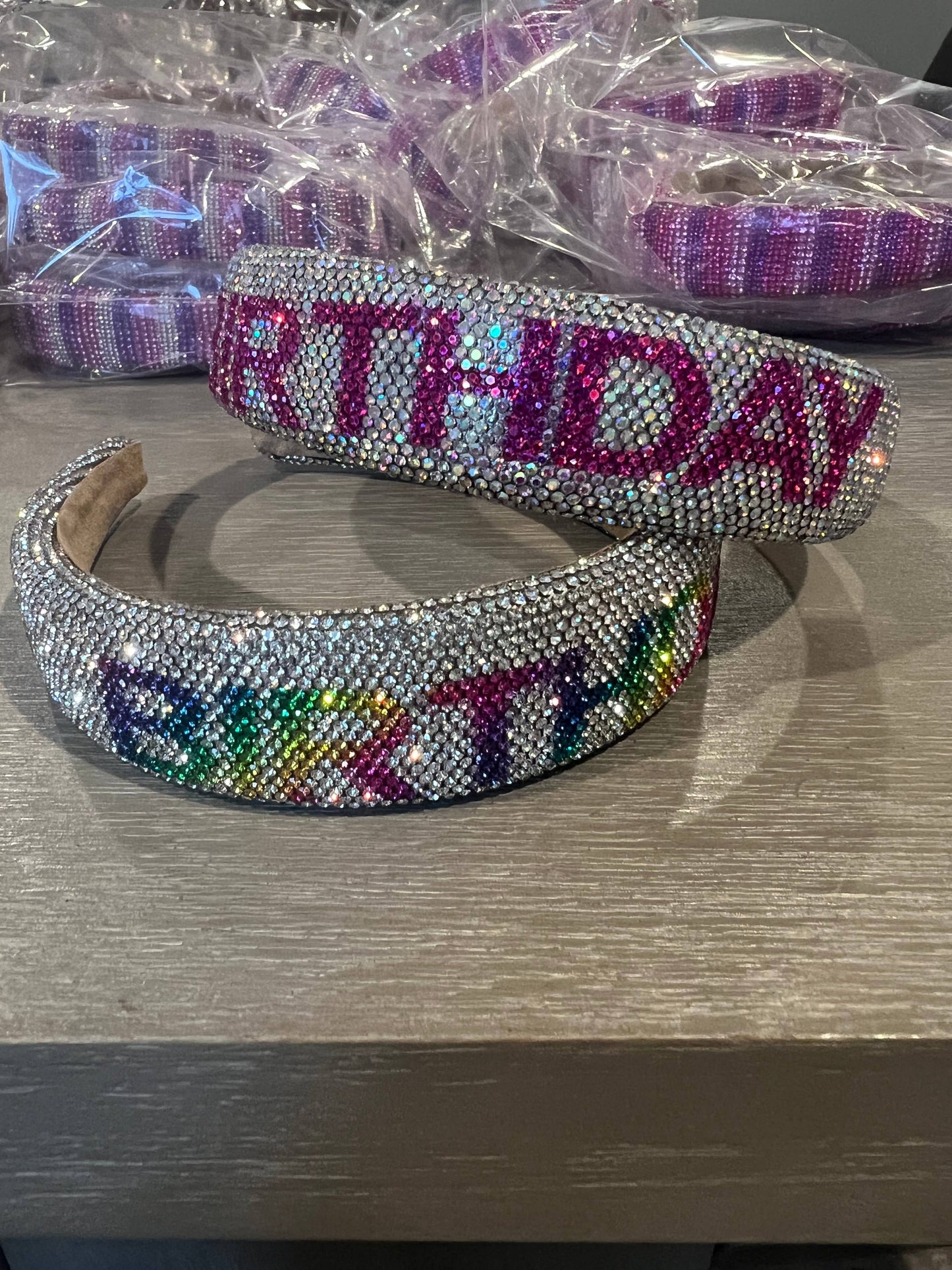 Super Sparkly Bling Birthday Headbands : Pink