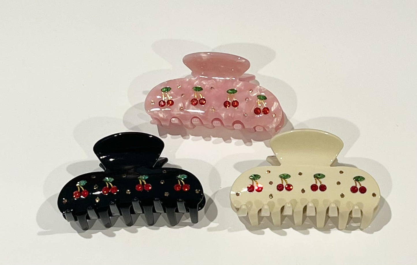 Cherry Hair Clip Claw: Black