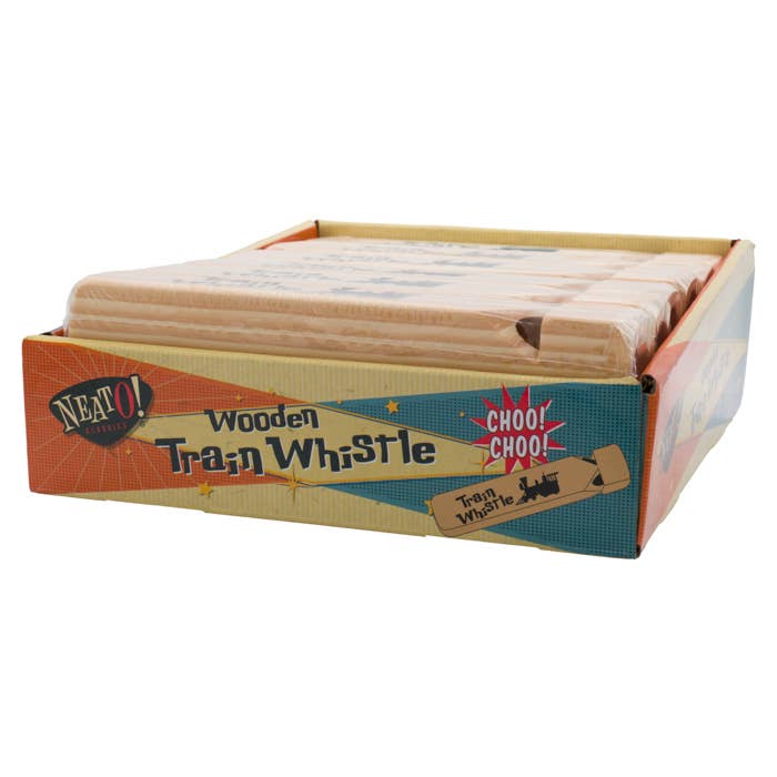 Neato! 7.5" Classic Wooden Train Whistle- Retro Classic