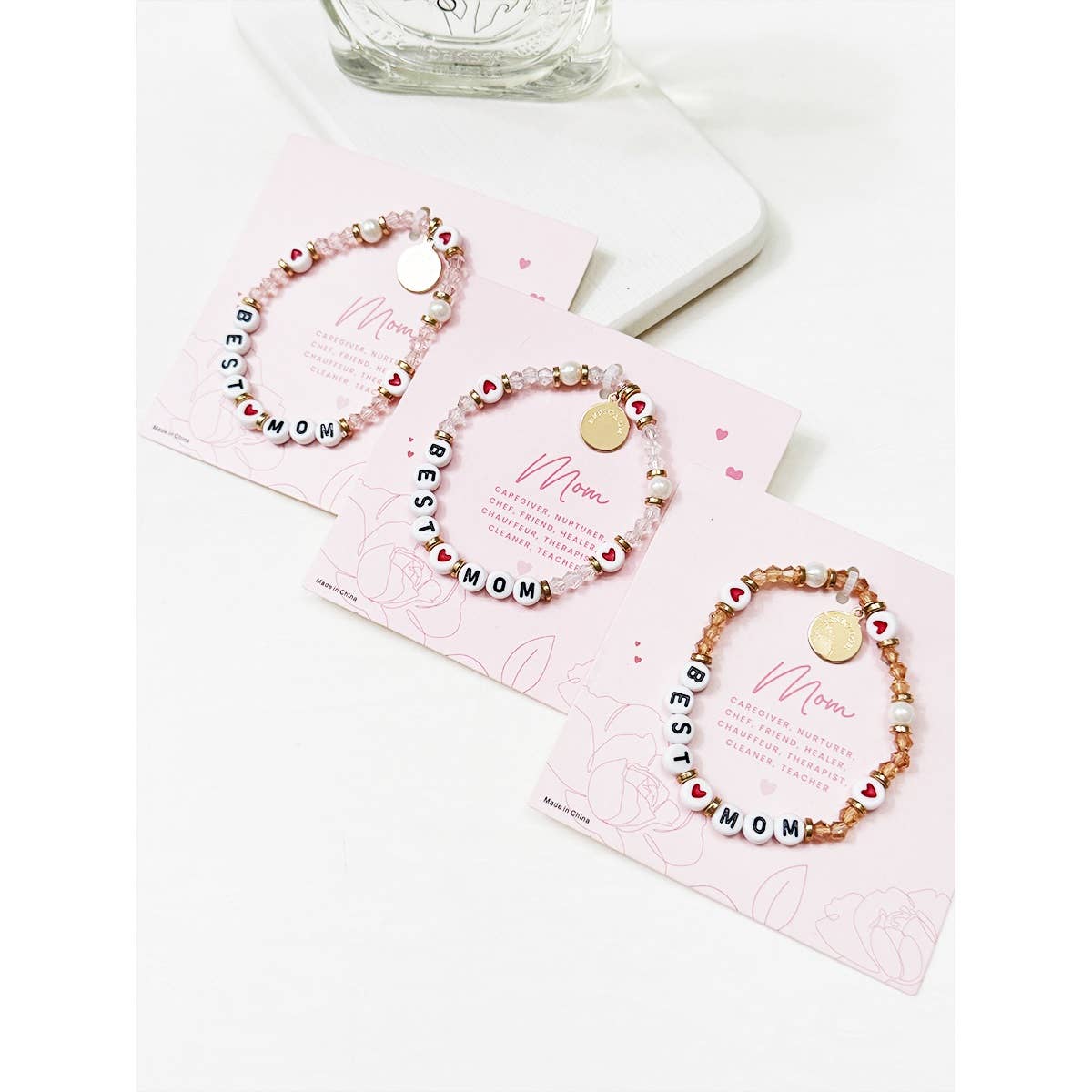 Soft Tone BEST MOM Inpirational Bracelet: MIX COLOR / ONE(12)