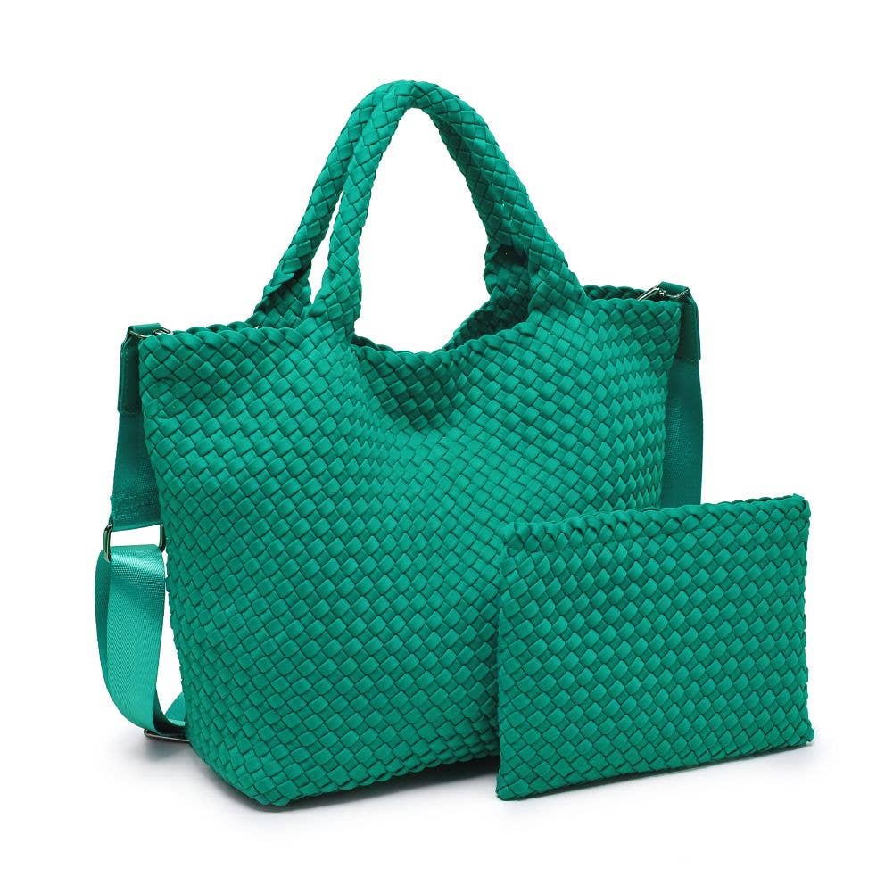 Sky's The Limit Medium Woven Neoprene Tote: Black