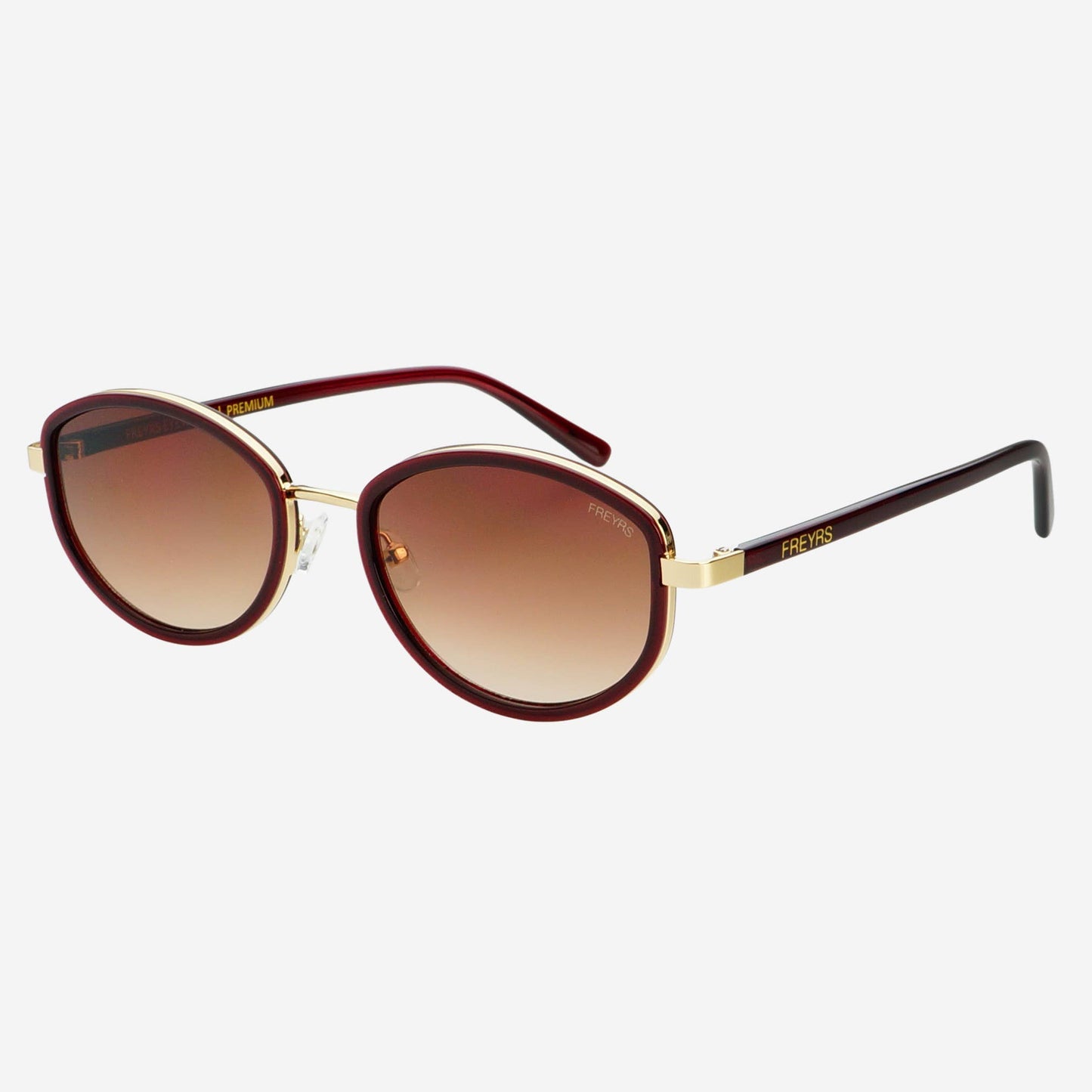Jordan Acetate Oval Sunglasses : Burgundy