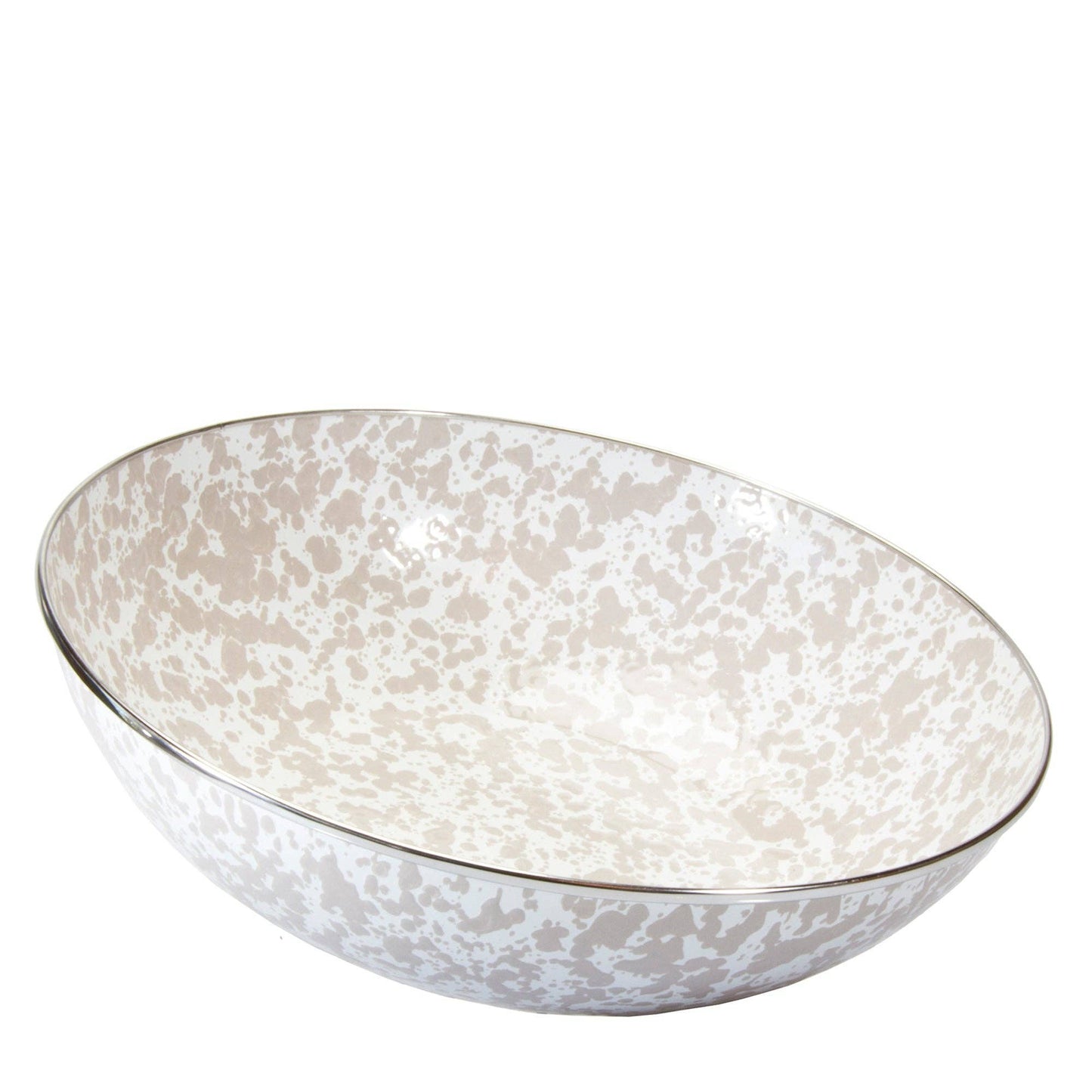 Golden Rabbit Enamelware Swirl Catering Bowl: Cobalt Swirl