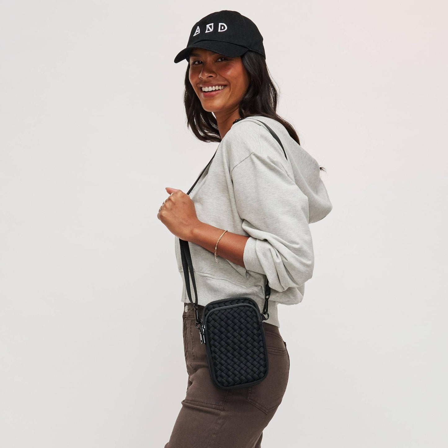 Divide & Conquer Woven Neoprene Crossbody: Nude
