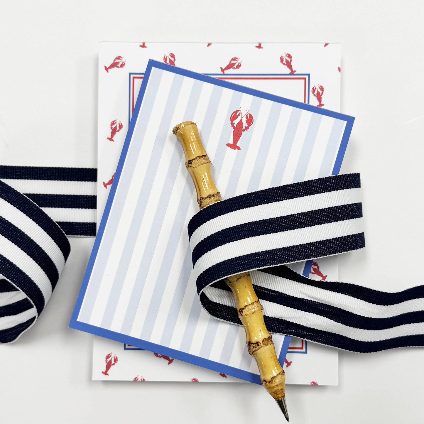 In Stock 4.25x5.5 Lobster Stripe Notepad