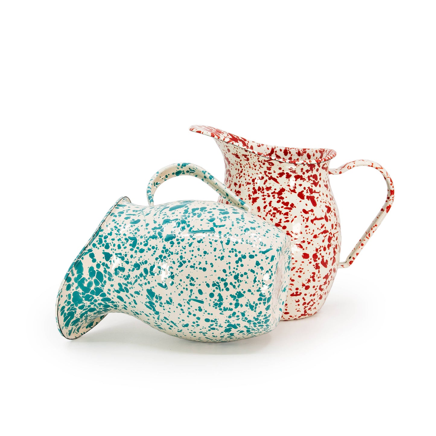 Dan Pelosi x CCH Splatter Enamelware Small Pitcher: Turquoise Rim