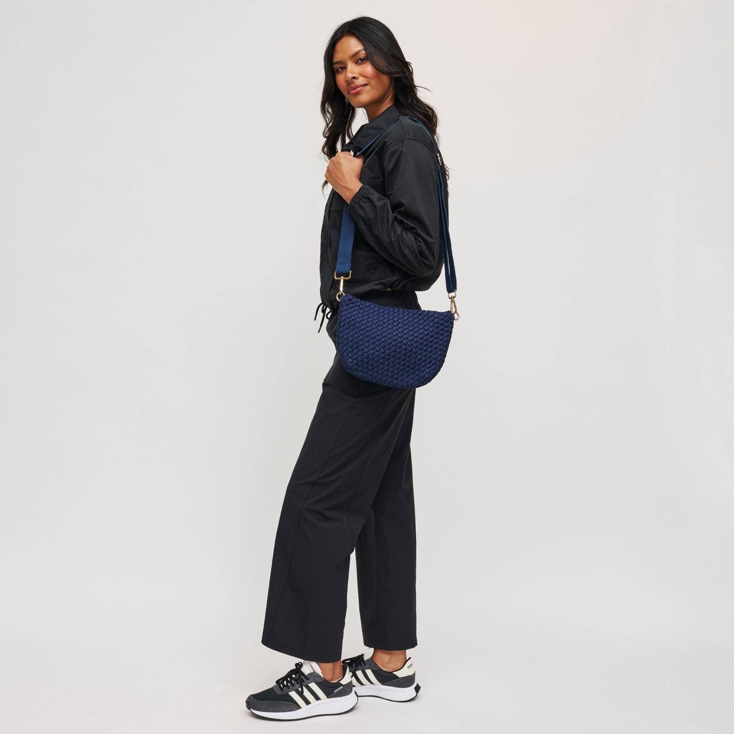 Ethereal   Woven Sustainable Crossbody: Navy