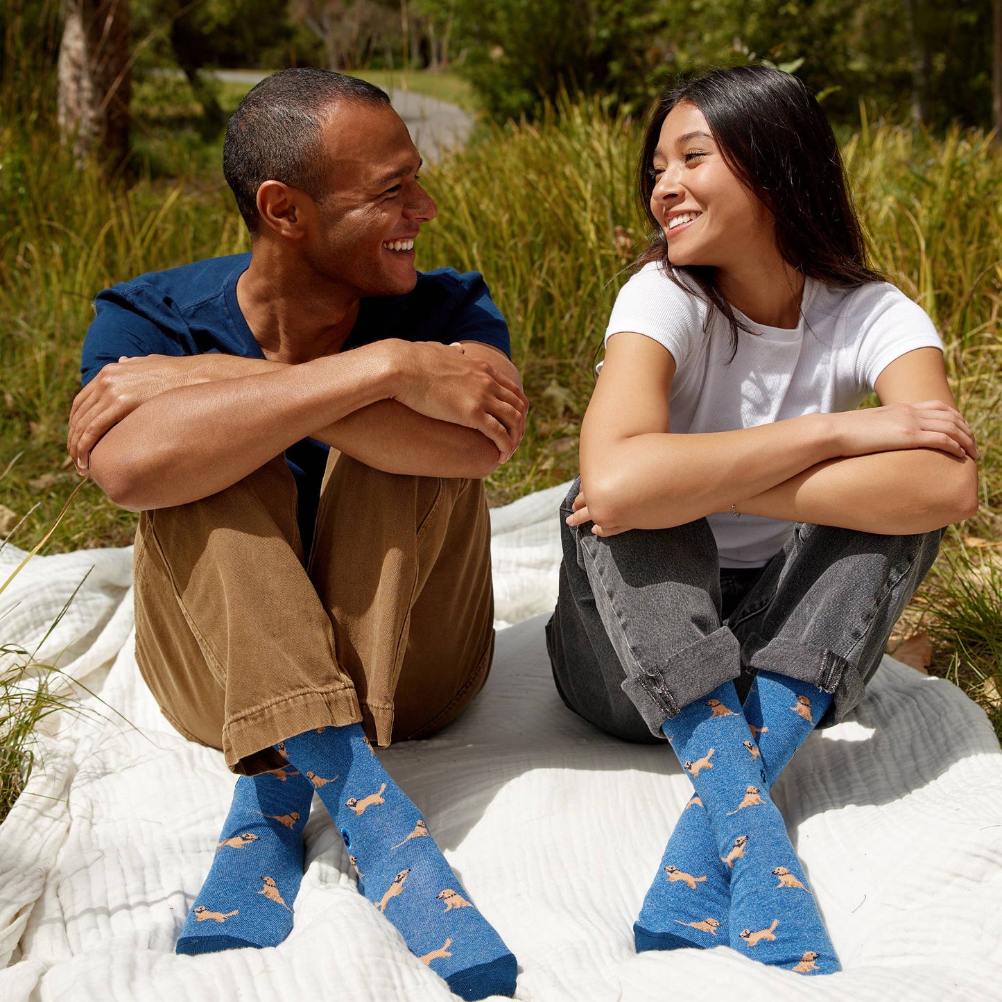 Socks that Save Dogs (Blue Golden Retrievers): Medium