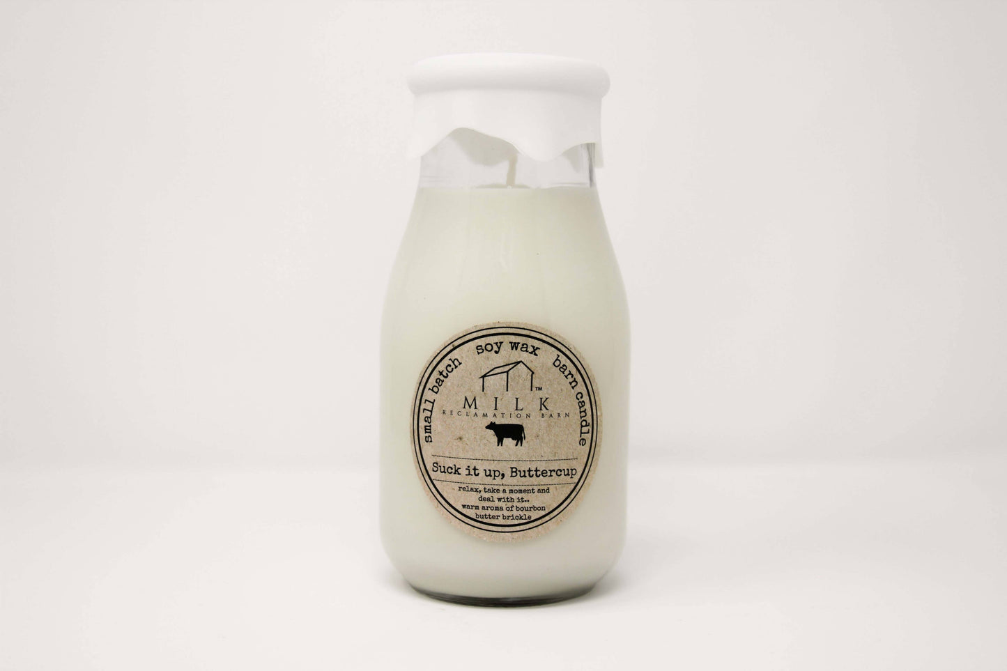 Milk Bottle Candle Suck it Up Buttercup