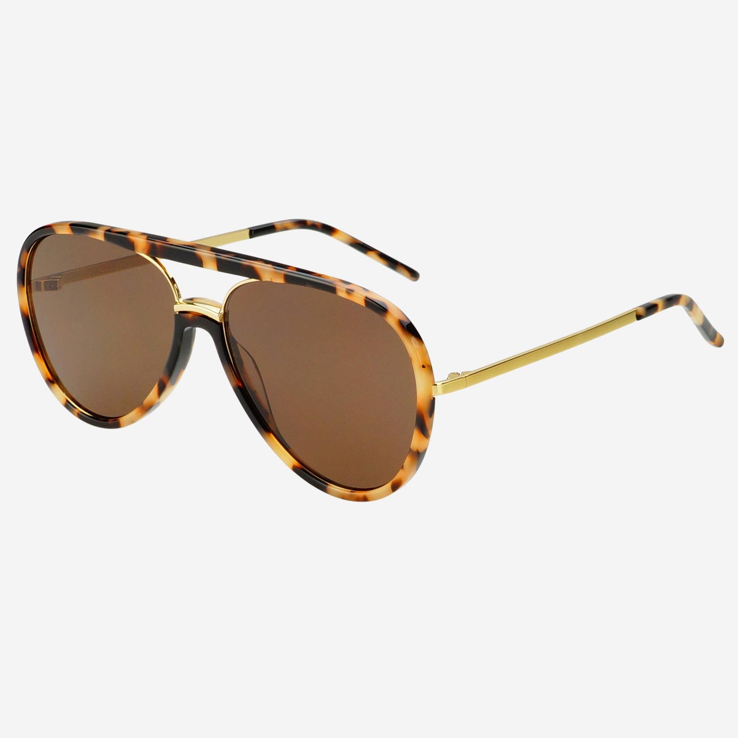 Shay (NEW) Unisex Aviator Sunglasses : Milky Tortoise / Brown