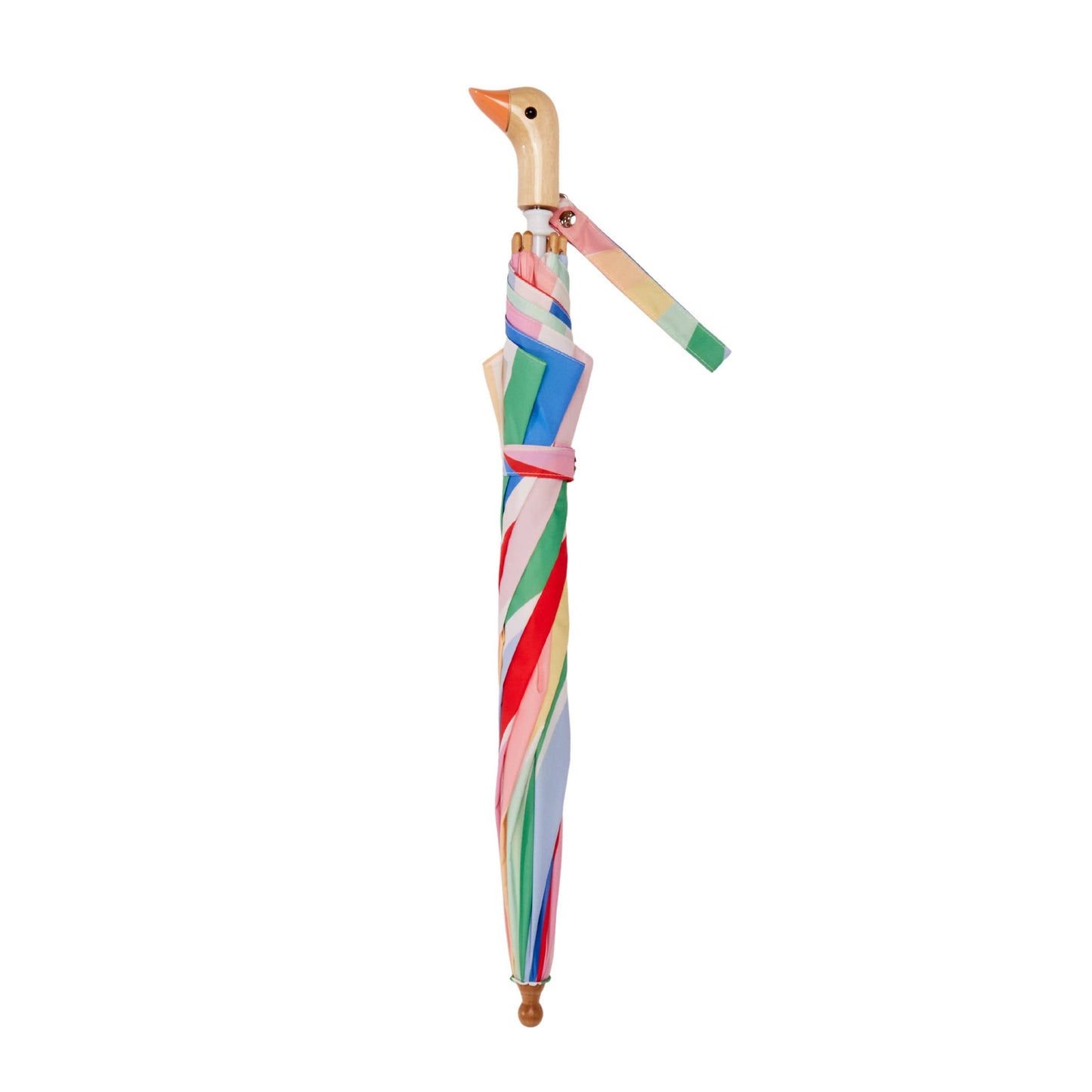 New! Limited Meri Meri Rainbow Stripes Kids Duck Umbrella: Multi-Colored