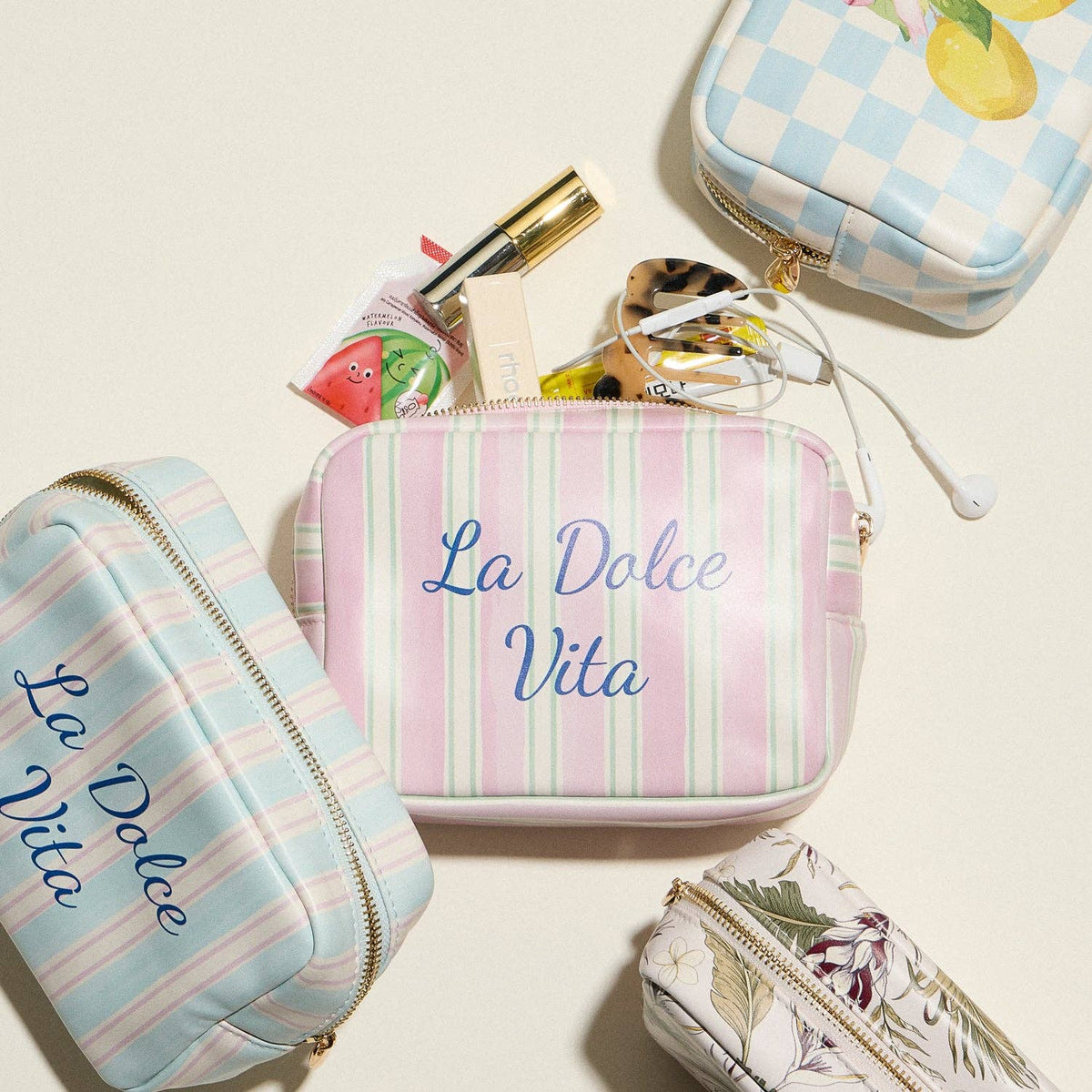 Lemon Gingham | Cosmetic Pouch: YL / ONE