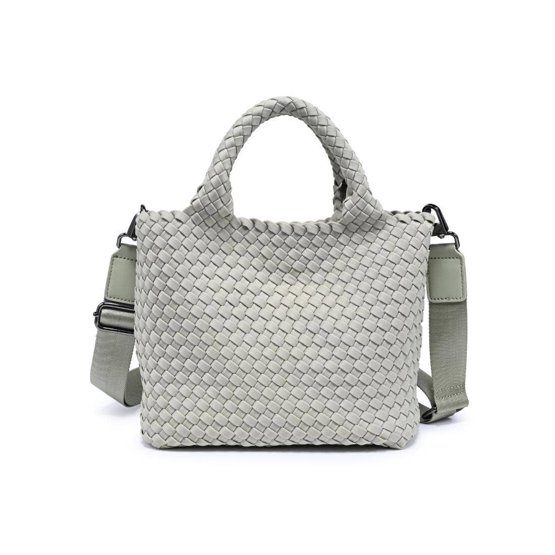 Sky's The Limit Small Woven Neoprene Crossbody: Sage