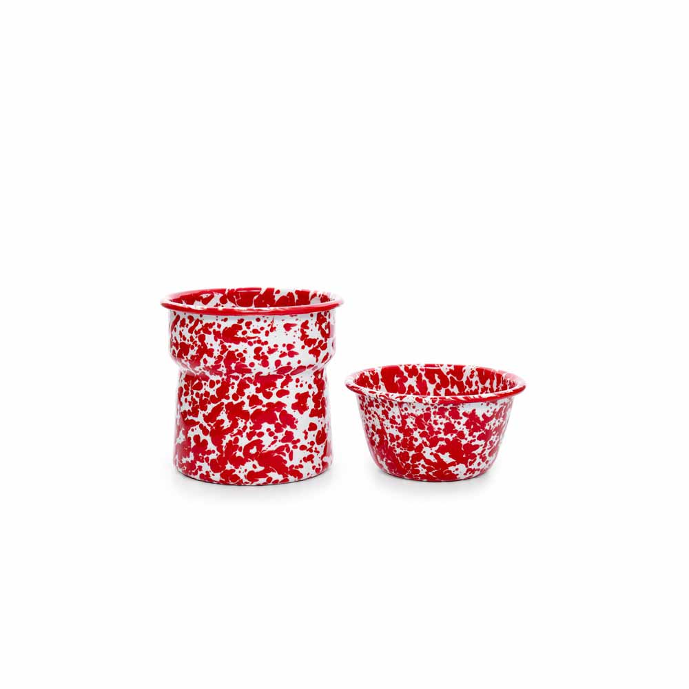 Splatter Enamelware Dip Chiller: Red Splatter