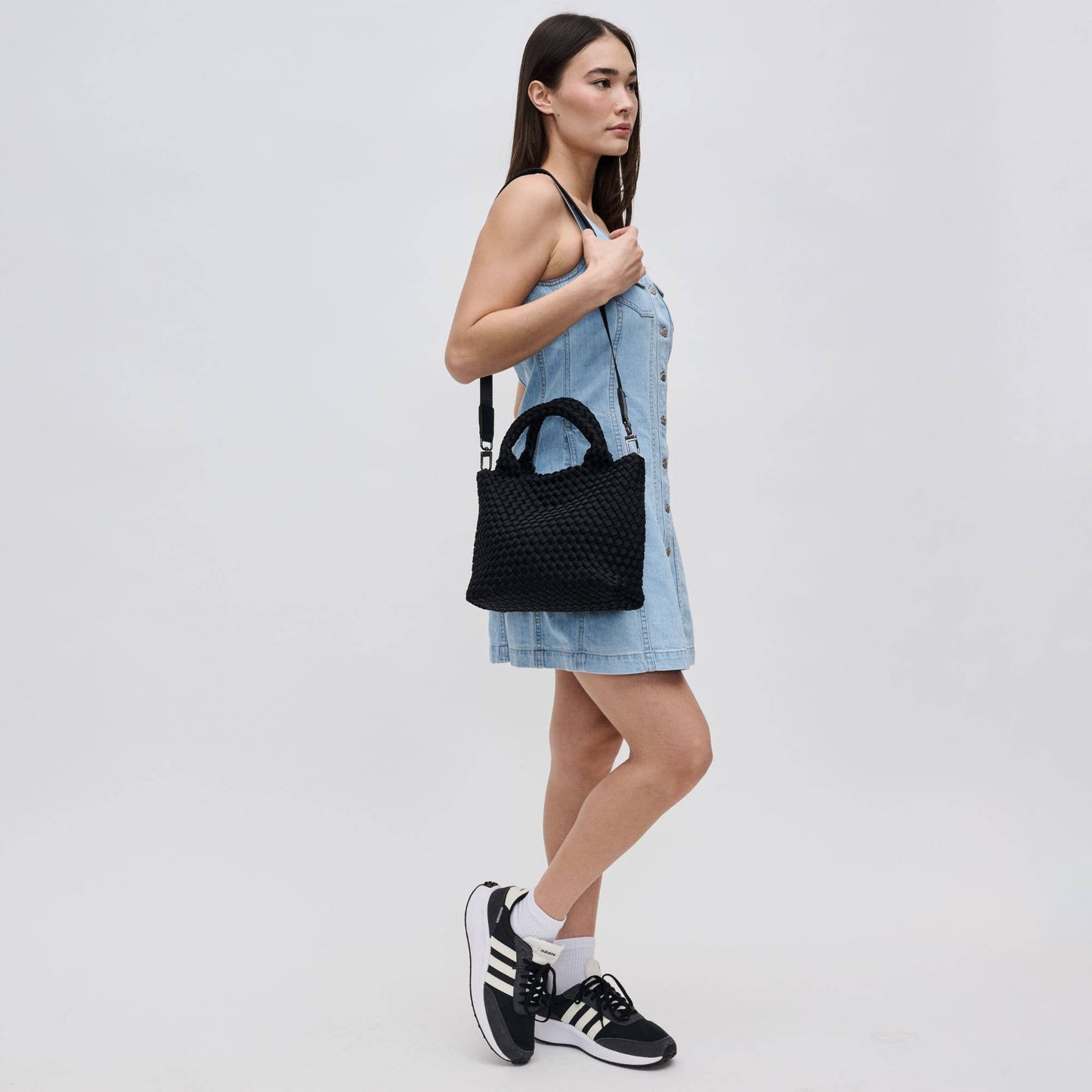 Sky's The Limit Small Woven Neoprene Crossbody: Sage