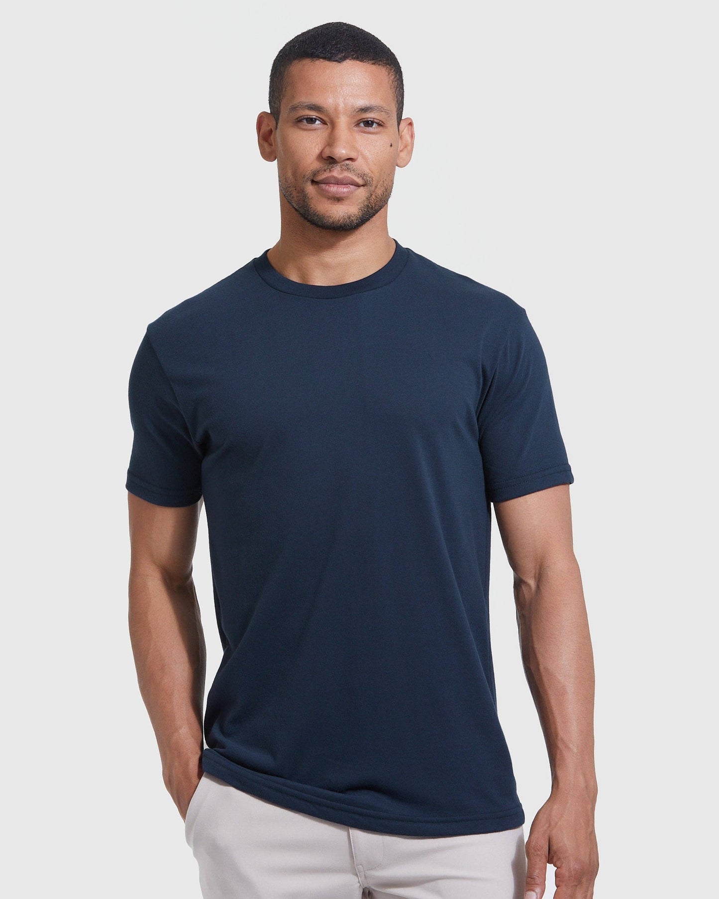 Short Sleeve T-Shirt | Crew Neck | Navy: L