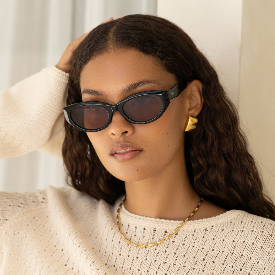Ameli Acetate Cat-Eye Sunglasses : Black