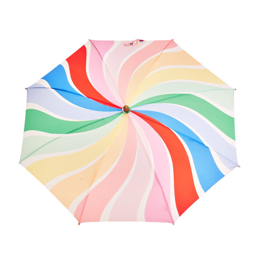 New! Limited Meri Meri Rainbow Stripes Kids Duck Umbrella: Multi-Colored