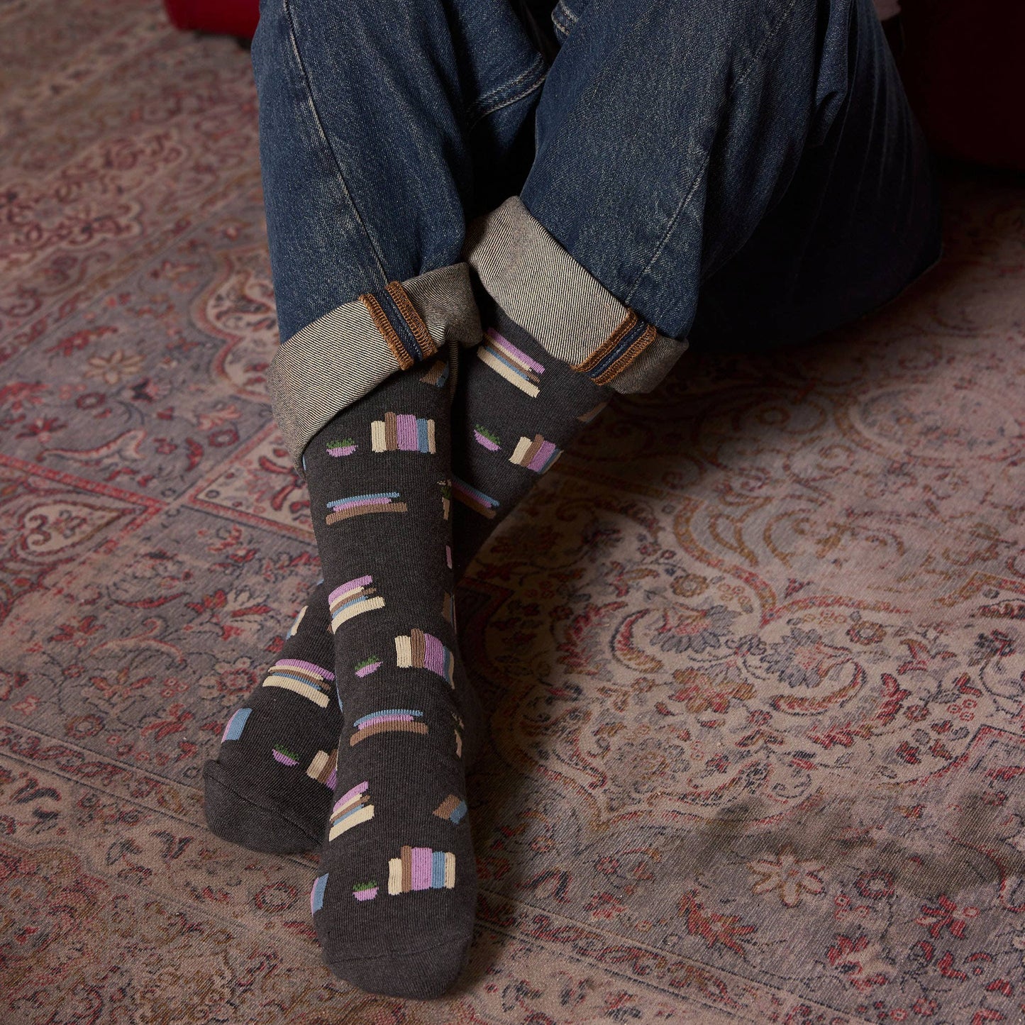 Socks that Give Books (Gray Bookshelves): Small