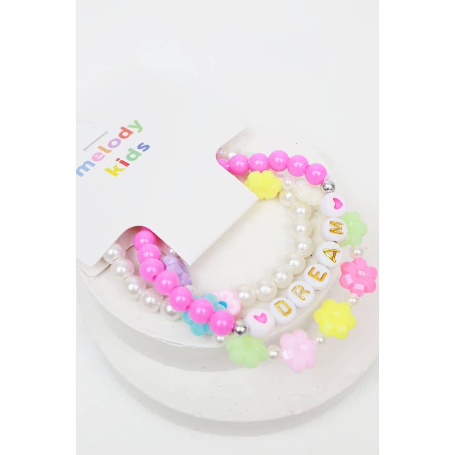 Happy and Dream Kids Bracelet Set: MIX COLOR / ONE(12)