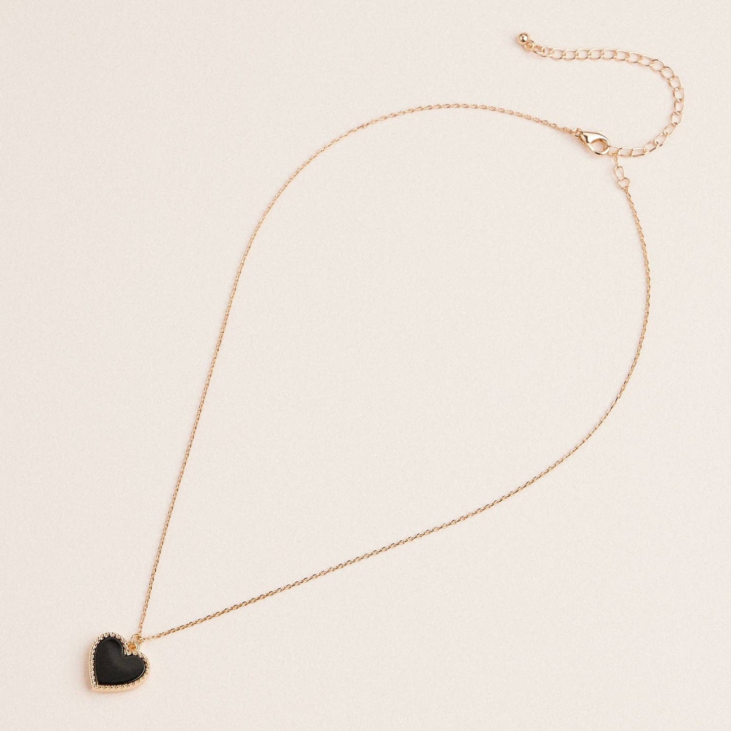 Gold Heart Pendant Necklace with Enamel and Crystal Charm: Red
