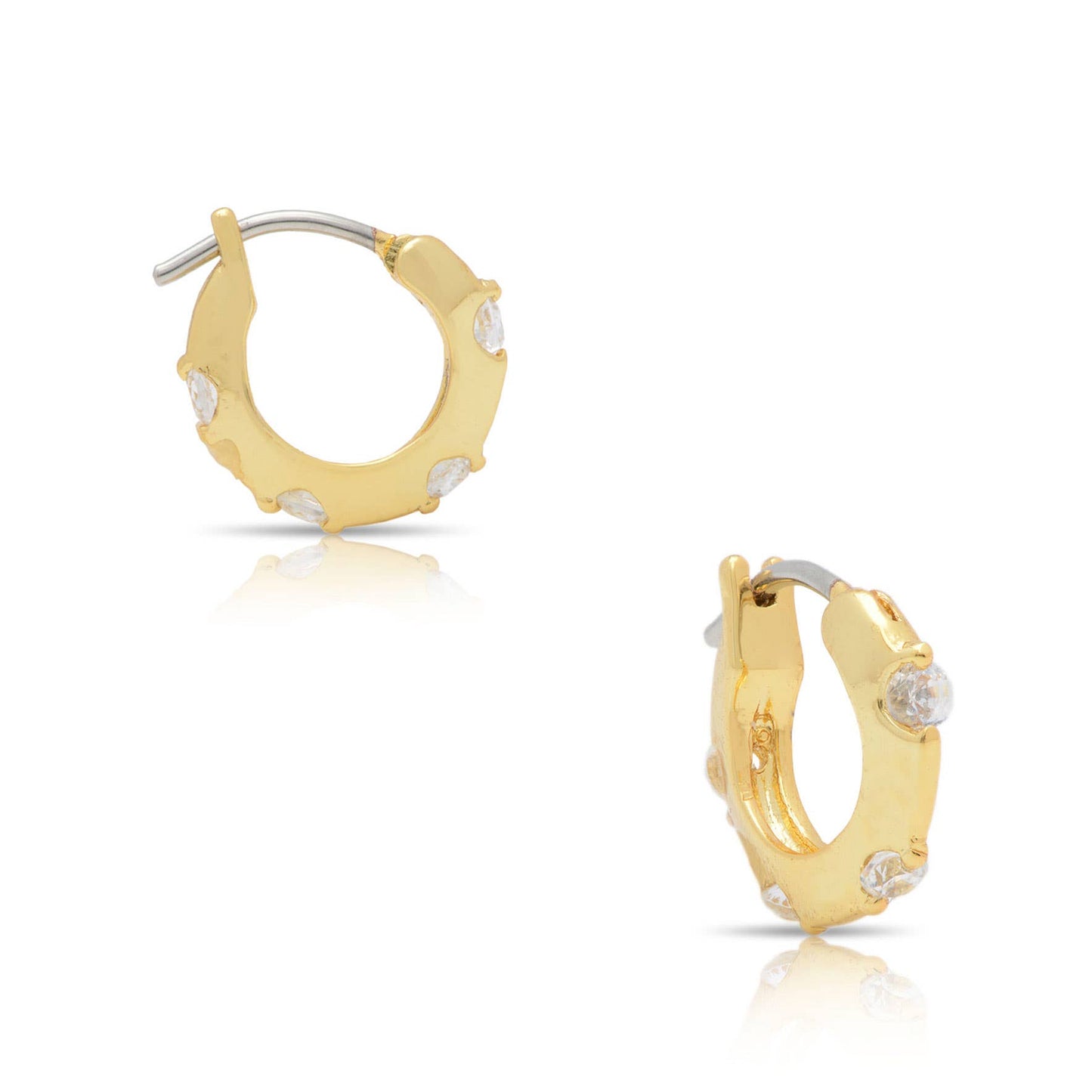 Hoop Earrings With CZ: Medium
