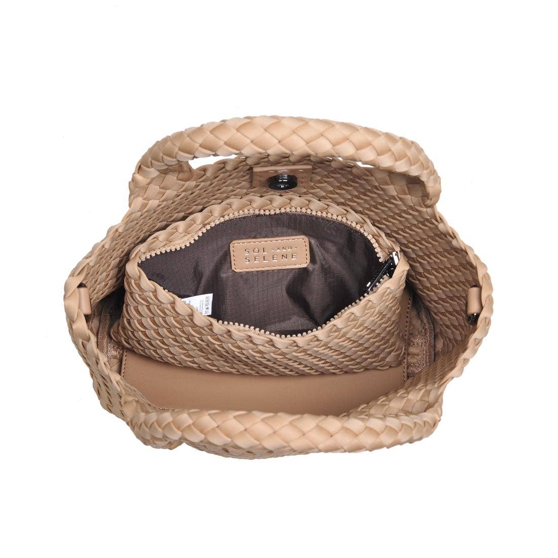 Sky's The Limit Small Woven Neoprene Crossbody: Cream