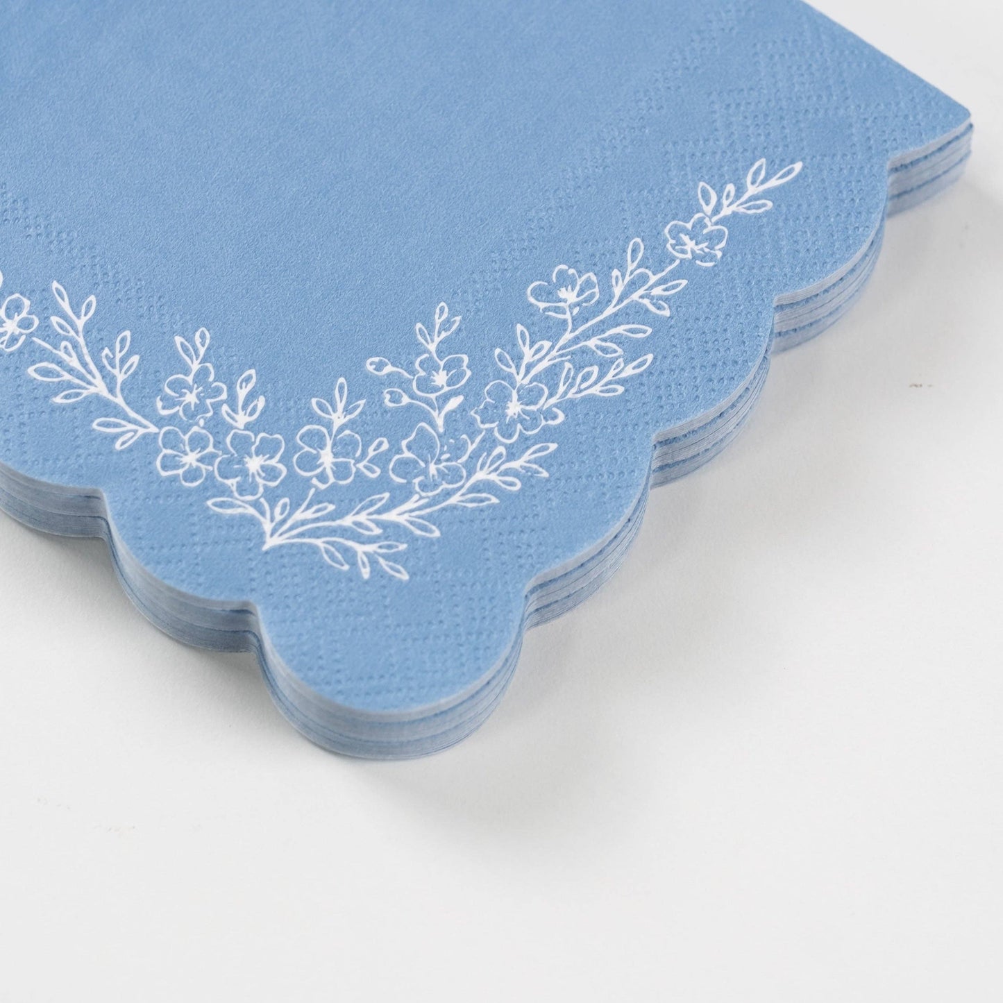 Floral Elegance Blue Beverage Napkins- Pre Order Ships January 20th