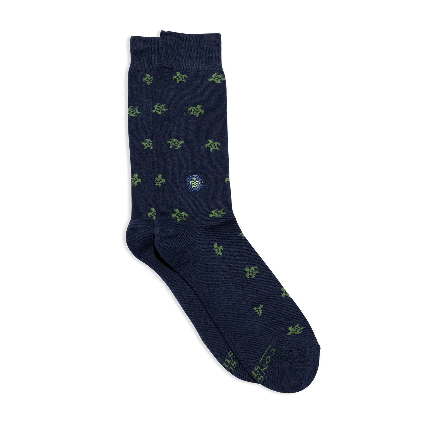 Socks that Protect Turtles (Navy Turtles): Default / Medium