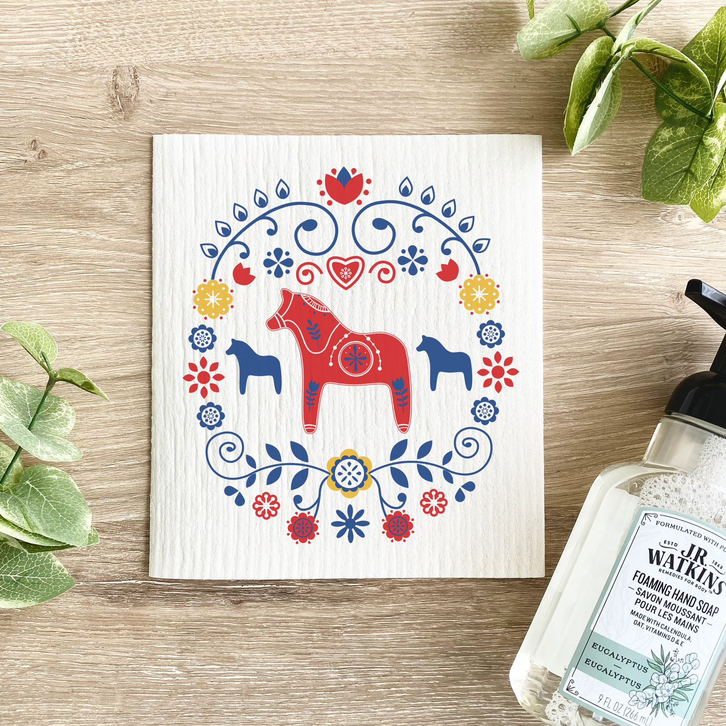 Swedish Dala Horse - Swedish Dishcloth