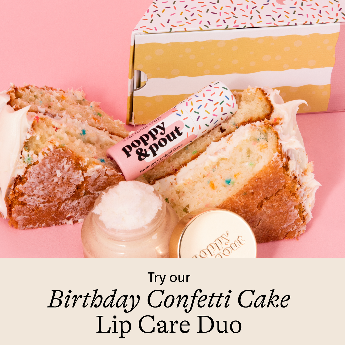 Lip Balm, Birthday Confetti Cake, Purple