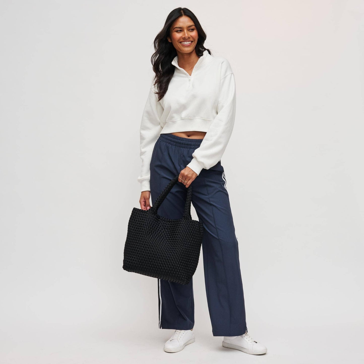 Sky's The Limit Medium Woven Neoprene Tote: Black