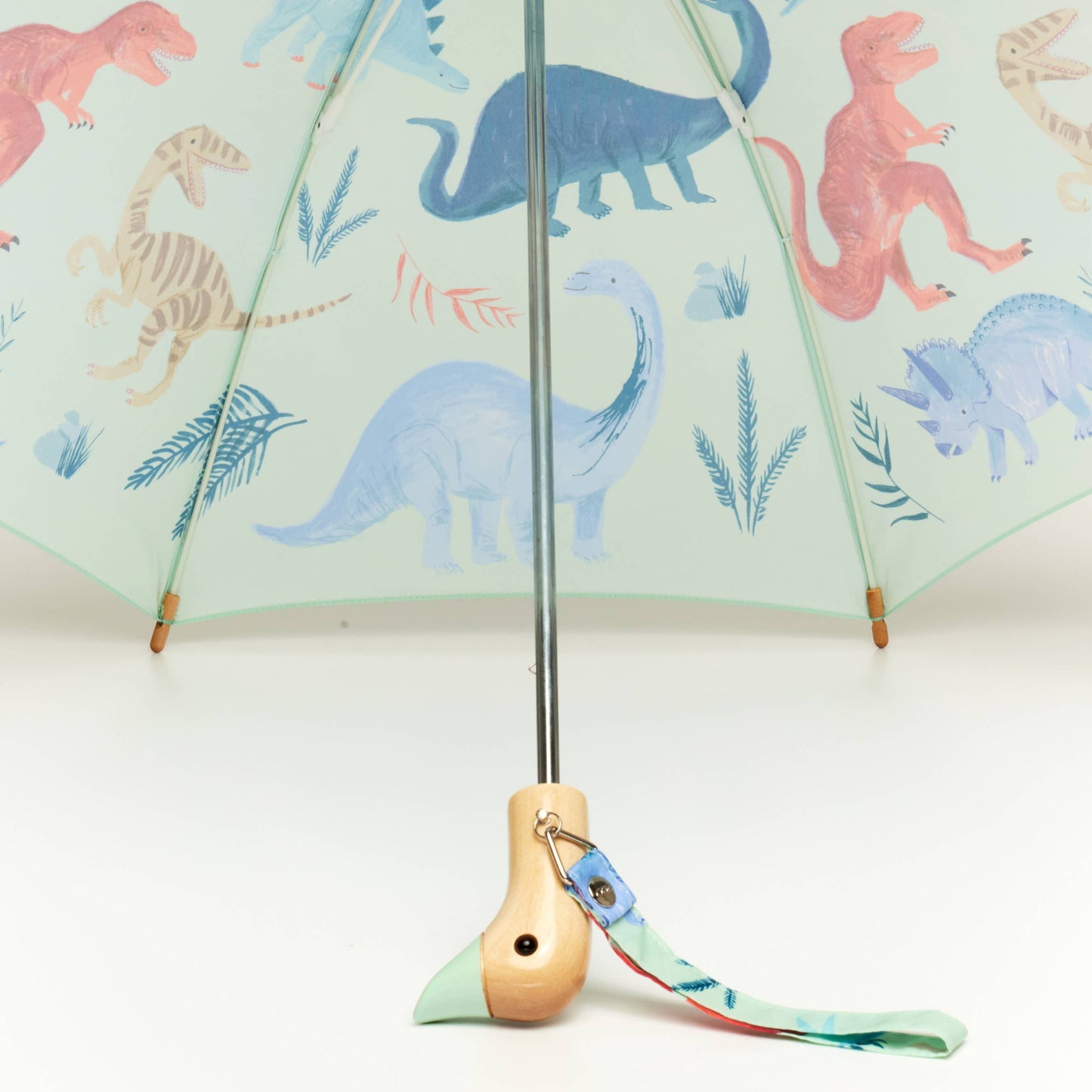 New! Limited Meri Meri Dinosaur Kingdom Kids Duck Umbrella: Blue
