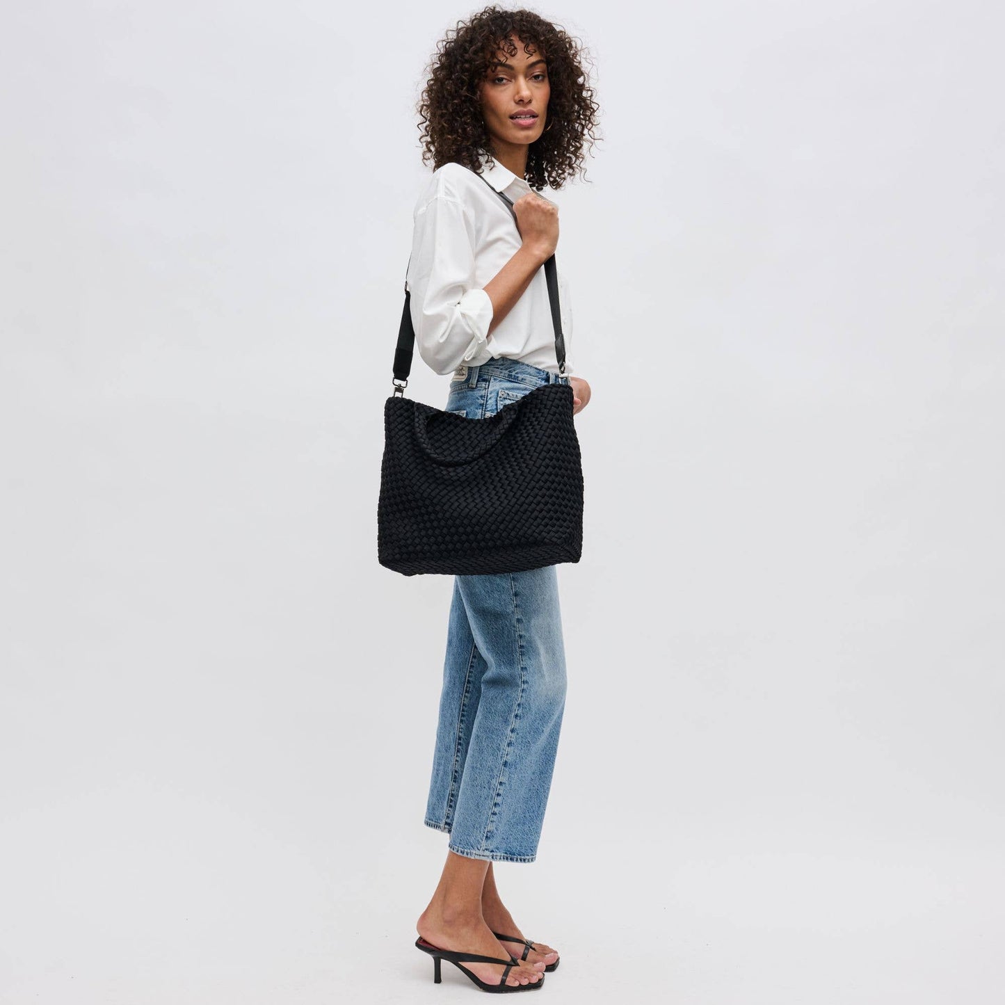 Sky's The Limit Medium Woven Neoprene Tote: Black