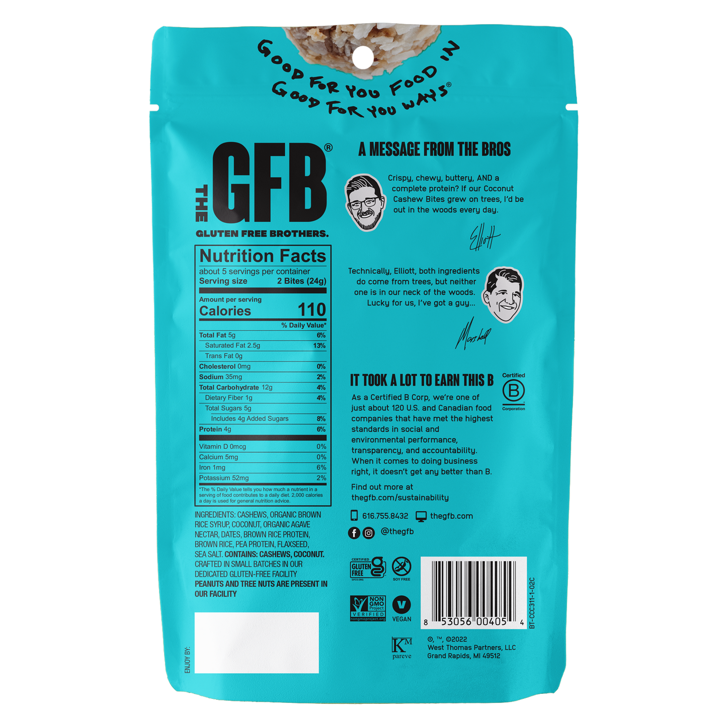 The GFB: Coconut Cashew Gluten Free Protein Bites