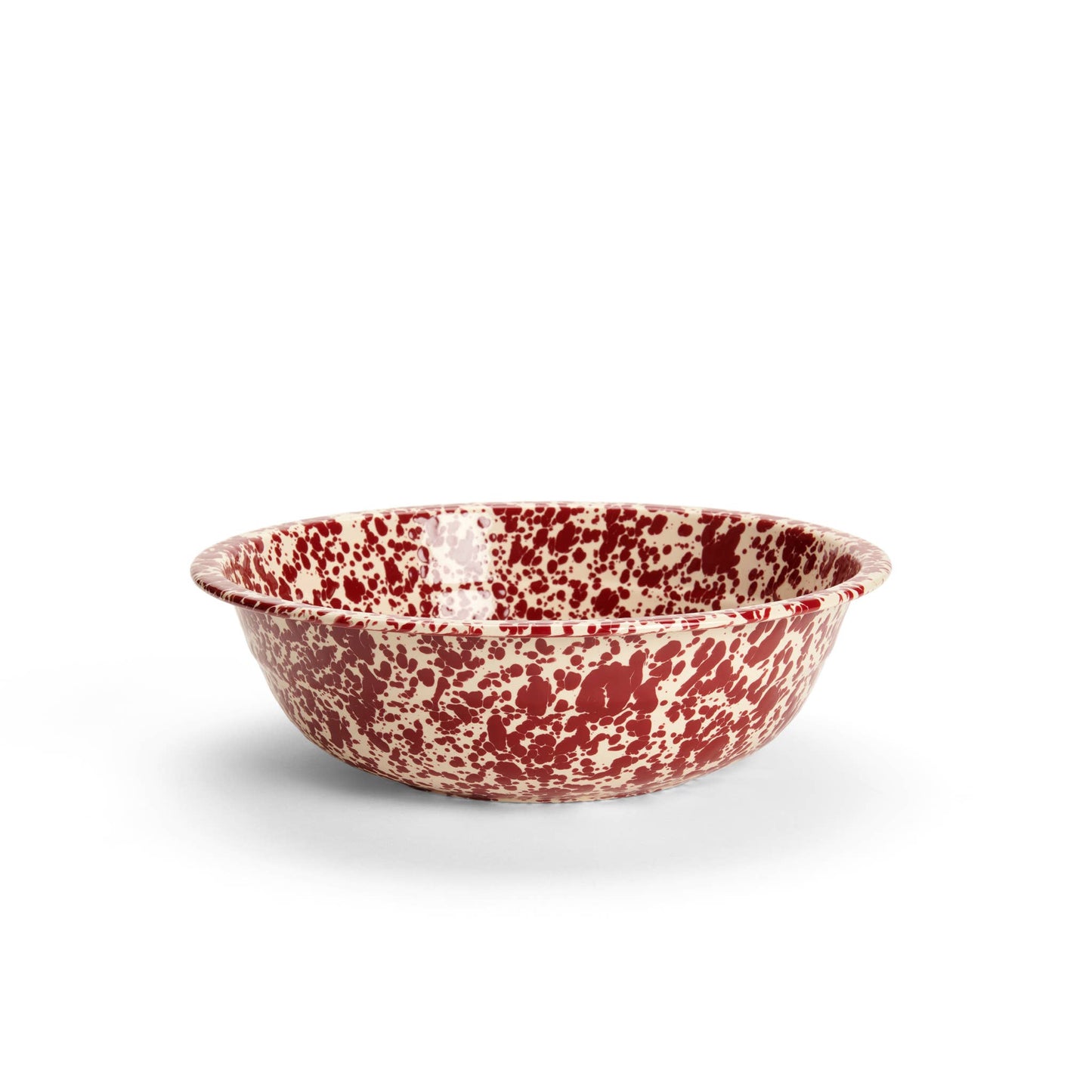 Splatterware - Enamelware Small Basin 4 qt, 12.25": Red & White