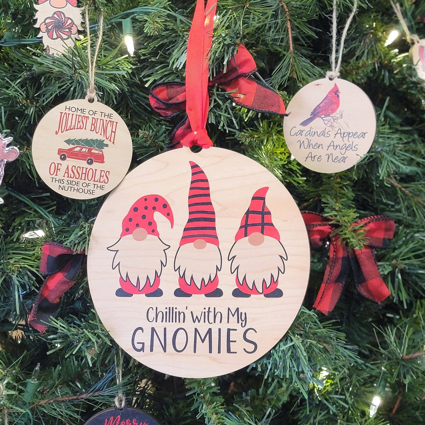 Chillin With My Gnomies Wreath Ornaments Or Mantle Ornament