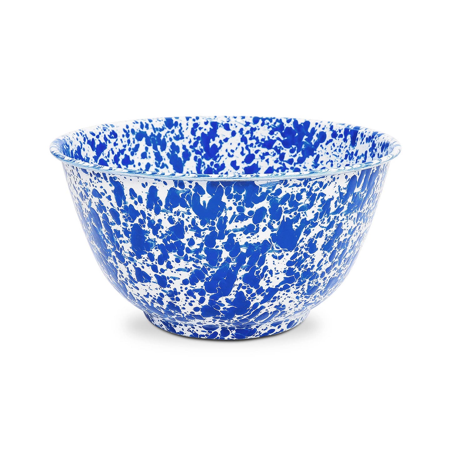 Splatter Enamelware Large Salad Bowl: Blue Splatter