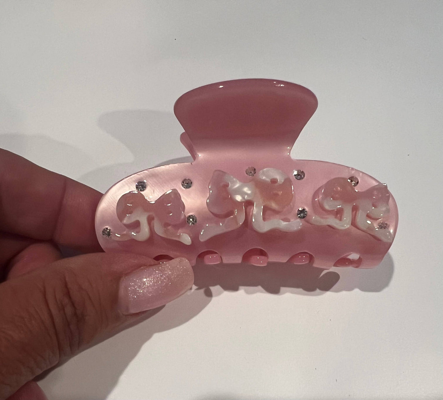 Bow Hair Clip - Available In Pink and Blue: Pink