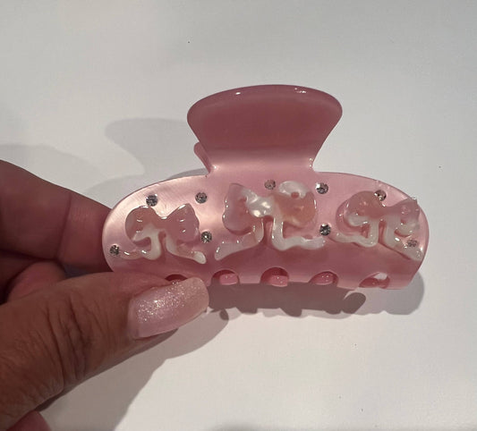 Bow Hair Clip - Available In Pink and Blue: Pink
