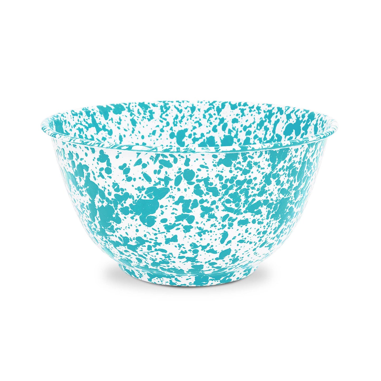 Splatter Enamelware Large Salad Bowl: Blue Splatter