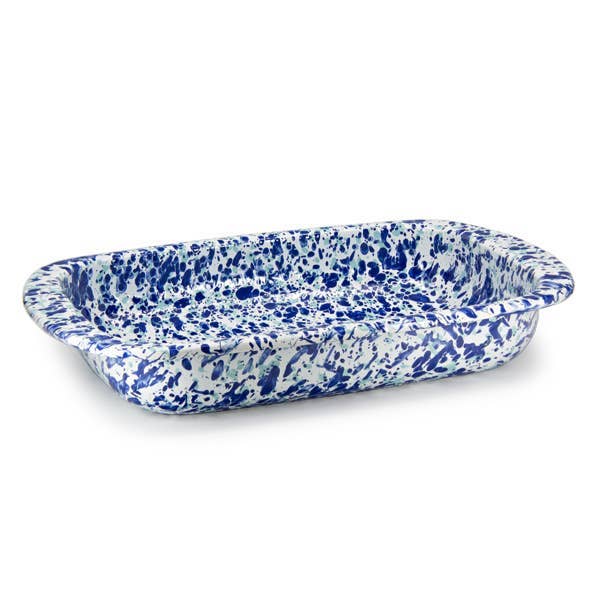 Golden Rabbit Enamelware Swirl Baking Pan: Cobalt Swirl